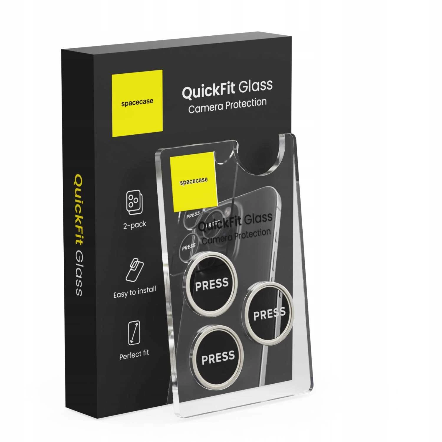 Szkło ochronne Spacecase QuickFit Camera do iPhone 15 Pro/Max to niezawodna tarcza dla aparatu