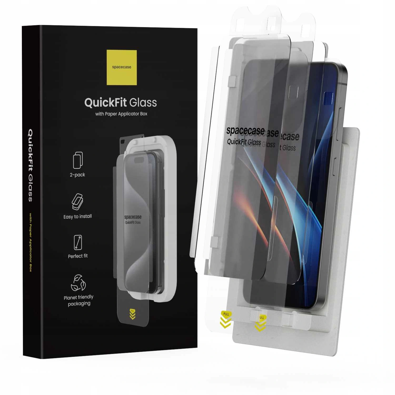 Szkło hartowane z aplikatorem Spacecase do Galaxy S24/S25 – zestaw