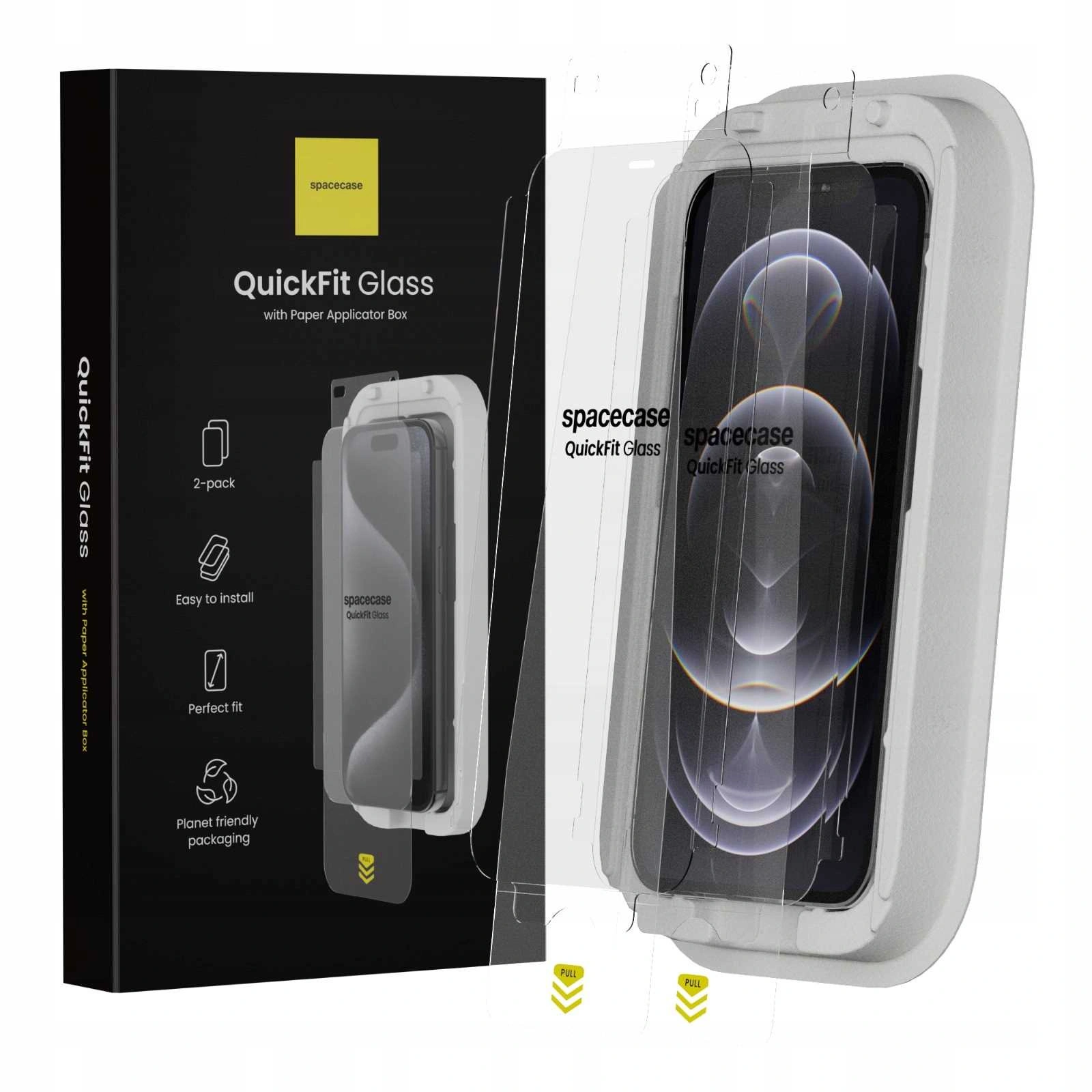 Szkło hartowane z aplikatorem Spacecase do iPhone 12 Pro Max – zestaw