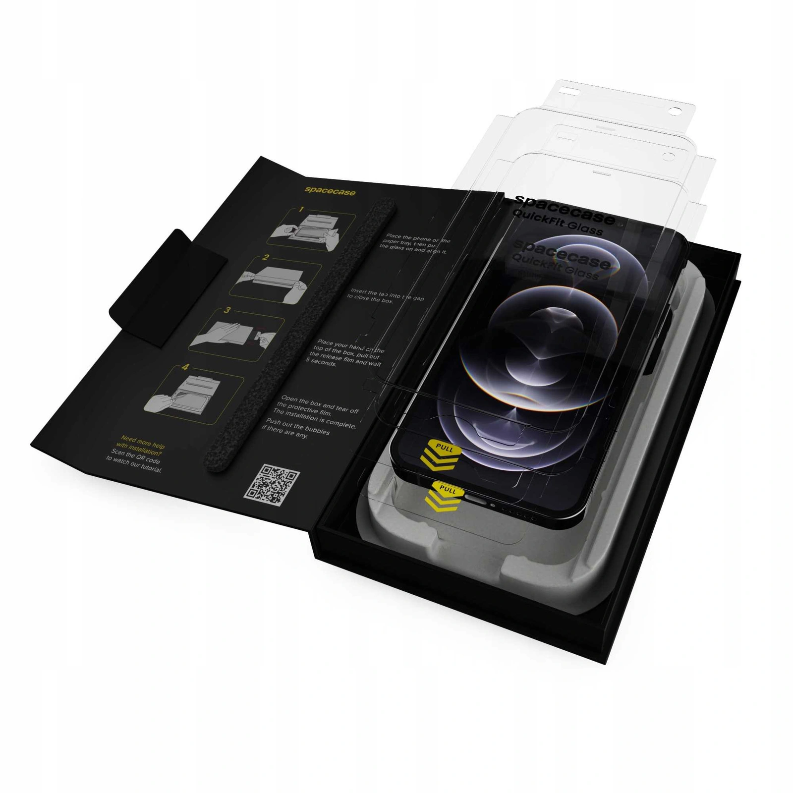 Biodegradowalne opakowanie z aplikatorem QuickFit do iPhone 12/12 Pro