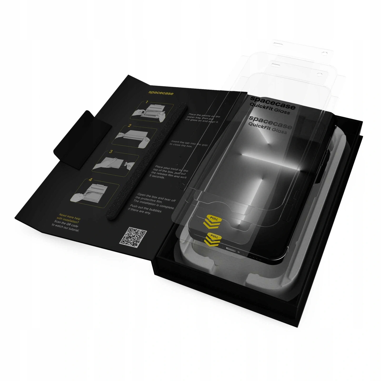 Biodegradowalne opakowanie z aplikatorem QuickFit do iPhone 13 Pro Max/14 Plus