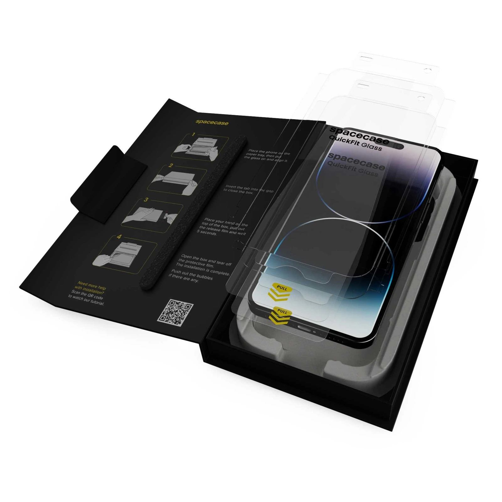 Biodegradowalne opakowanie z aplikatorem QuickFit do iPhone 14 Pro Max