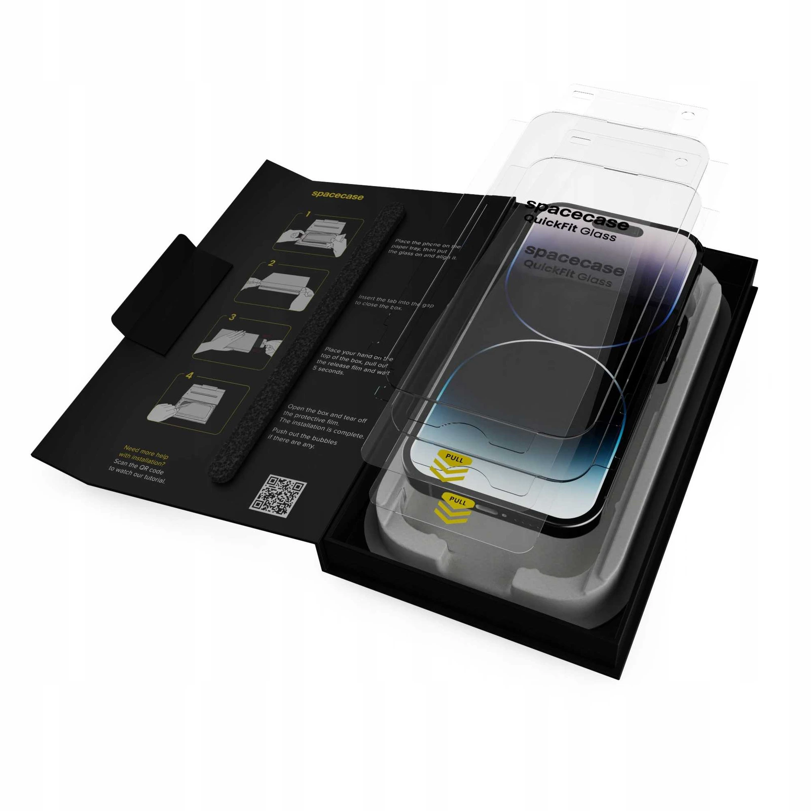 Biodegradowalne opakowanie z aplikatorem QuickFit do iPhone 14 Pro