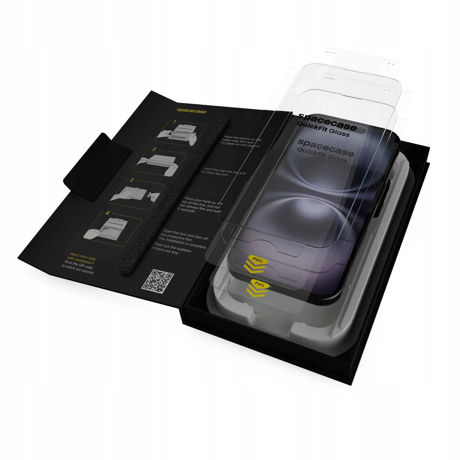 Biodegradowalne opakowanie z aplikatorem QuickFit do iPhone 15/16
