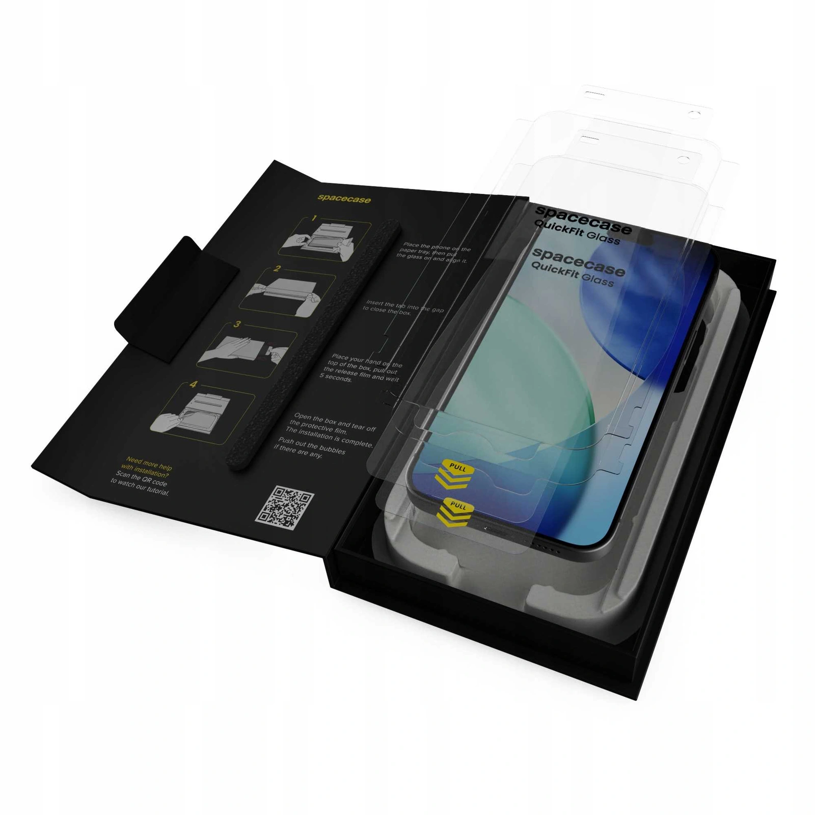 Biodegradowalne opakowanie z aplikatorem QuickFit do iPhone 16 Pro/17/17 Pro