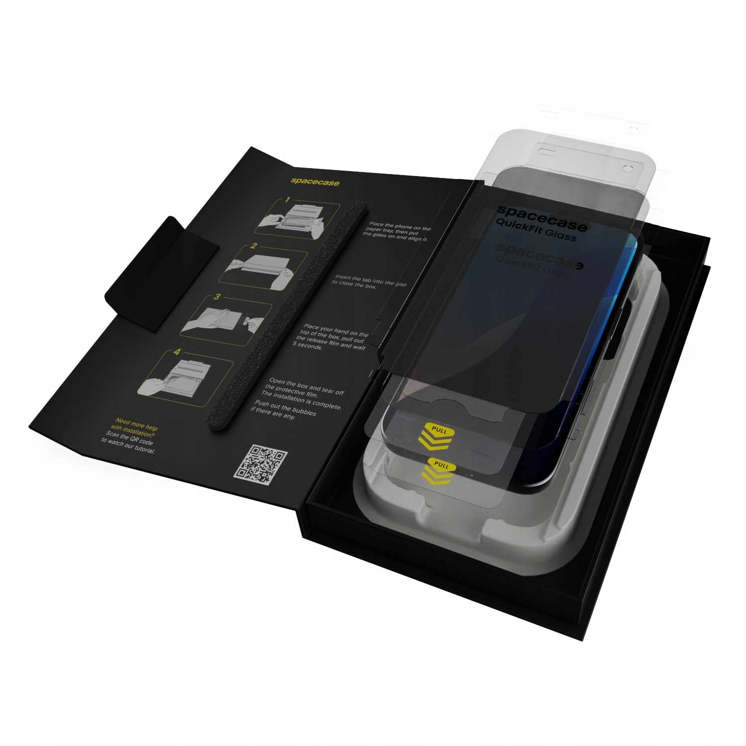 Biodegradowalne opakowanie z aplikatorem QuickFit Privacy do iPhone 15 / 16