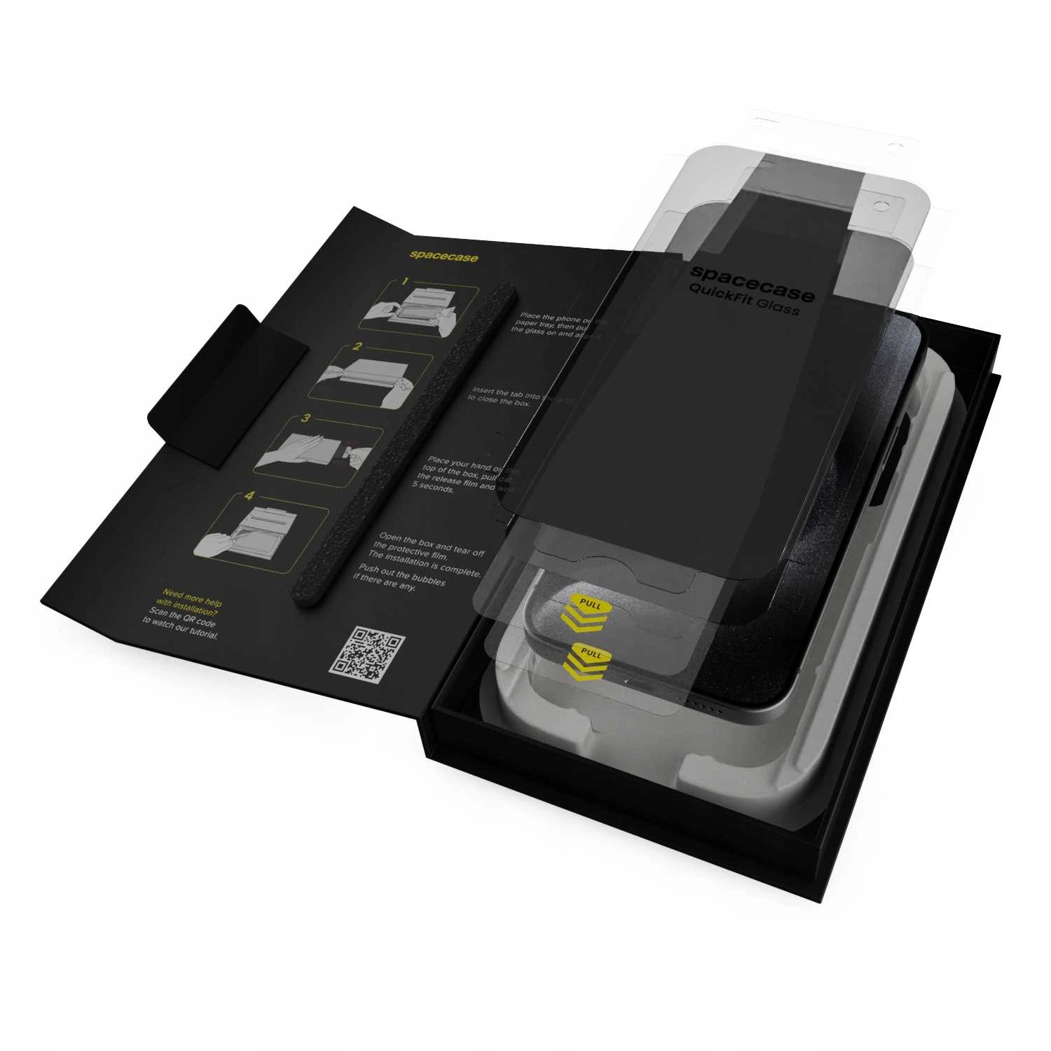Biodegradowalne opakowanie z aplikatorem QuickFit Privacy do iPhone 15 Pro Max