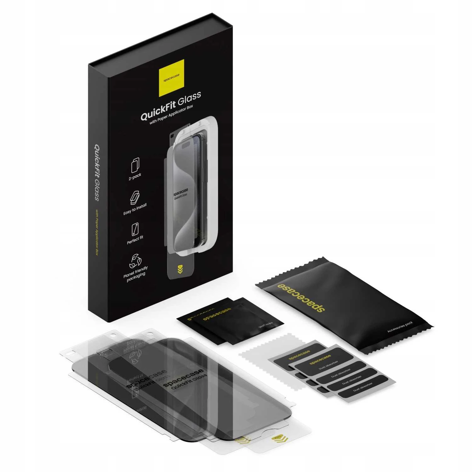 Zestaw dwóch szkieł prywatyzujących Spacecase do iPhone 16 Pro Max/17 Pro Max