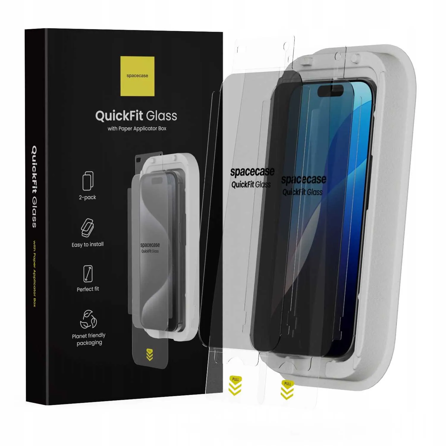 Szkło prywatyzujące z aplikatorem Spacecase do iPhone 16 Pro Max – zestaw