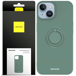 Etui Spacecase Silicone Ring do iPhone 14 ciemno zielone