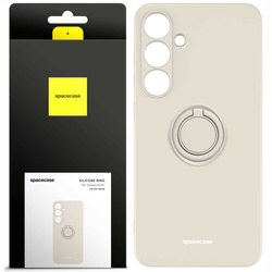 Etui Spacecase Silicone Ring do Galaxy S24+ kremowe