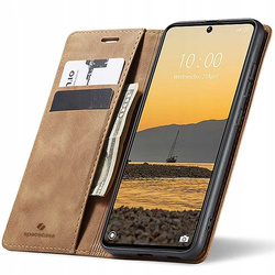 Etui z klapką Spacecase Wallet do Poco X6 / RM Note 13 Pro 5G jasno brązowe