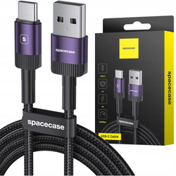 Kabel Spacecase USB do USB-C 3A 1m fioletowy