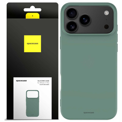 Etui silikonowe Spacecase Silicone Case do iPhone 17 Pro zielone