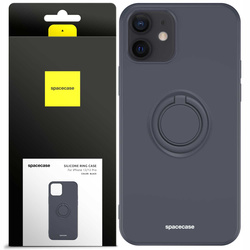 Etui Spacecase Silicone Ring do iPhone 12/12 Pro czarne