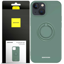 Etui Spacecase Silicone Ring do iPhone 13 mini ciemno zielone