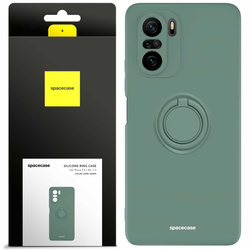 Etui Spacecase Silicone Ring do Poco F3 / Mi 11i ciemno zielone