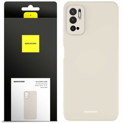 Etui silikonowe Spacecase Silicone Case do Poco M3 Pro/Note 10 5G kremowe