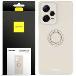 Etui Spacecase Silicone Ring do Redmi Note 12 Pro 5G kremowe