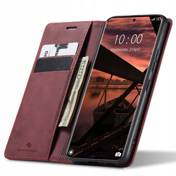 Etui z klapką Spacecase Wallet do Poco X7/RM Note 14 Pro/Pro+ 5G czerwone