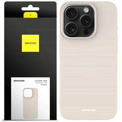 Etui silikonowe Spacecase Silicone Case do iPhone 15 Pro kremowe