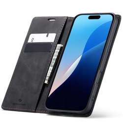 Etui z klapką Spacecase Wallet do iPhone 16 Plus czarne