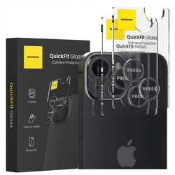 Szkło na aparat Spacecase QuickFit Camera do iPhone 14/14 Plus czarne - 2 sztuki