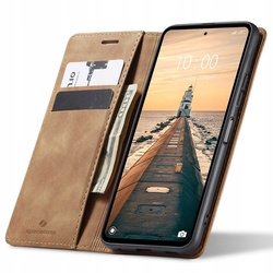 Etui z klapką Spacecase Wallet do Redmi Note 11 Pro 5G jasno brązowe