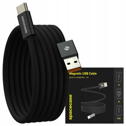 Magnetyczny kabel Spacecase USB-A do USB-C Magnetic Cable 3A 1m