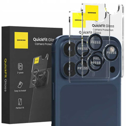 Szkło na aparat Spacecase QuickFit Camera do iPhone 17 Pro / 17 Pro Max niebieskie - 2 sztuki