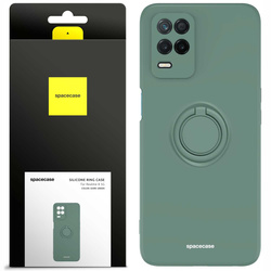 Etui Spacecase Silicone Ring do Realme 8 5G ciemno zielone