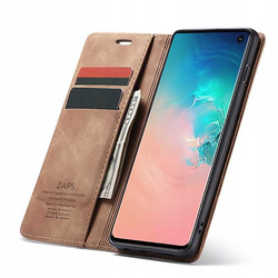 Etui z klapką Spacecase Wallet do Galaxy S10e jasno brązowe