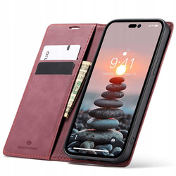 Etui z klapką Spacecase Wallet do iPhone 14 Pro Max czerwone