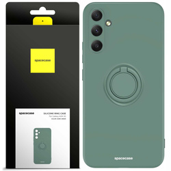 Etui Spacecase Silicone Ring do Galaxy A34 5G ciemno zielone