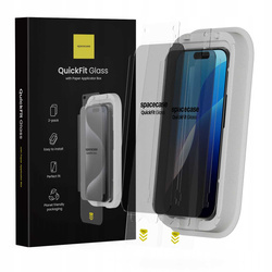 Szkło prywatyzujące Spacecase Quickfit Privacy do iPhone 16 Pro Max - 2 sztuki