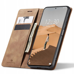 Etui z klapką Spacecase Wallet do Poco F3 / Mi 11i jasno brązowe