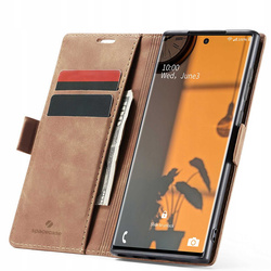 Etui z klapką Spacecase Wallet do Galaxy Note 20 Ultra jasno brązowe