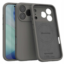 Etui Spacecase Silicone Mag do iPhone 17 Pro Max szare