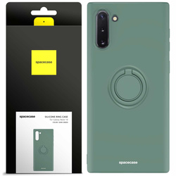 Etui Spacecase Silicone Ring do Galaxy Note 10 ciemno zielone