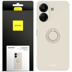 Etui Spacecase Silicone Ring do Redmi 13C 4G/Poco C65 kremowe