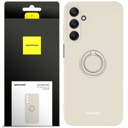 Etui Spacecase Silicone Ring do Galaxy A25 5G kremowe