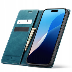 Etui z klapką Spacecase Wallet do iPhone 16 niebieskie
