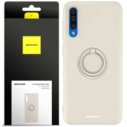 Etui Spacecase Silicone Ring do Galaxy A50 kremowe