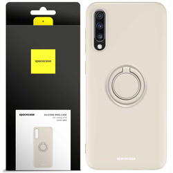 Etui Spacecase Silicone Ring do Galaxy A70 kremowe