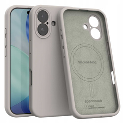 Etui Spacecase Silicone Mag do iPhone 17 jasnoszare