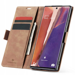 Etui z klapką Spacecase Wallet do Galaxy Note 20 jasno brązowe