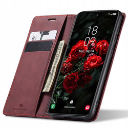 Etui z klapką Spacecase Wallet do Galaxy S24 FE czerwone