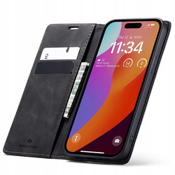 Etui z klapką Spacecase Wallet do iPhone 15 Pro czarne