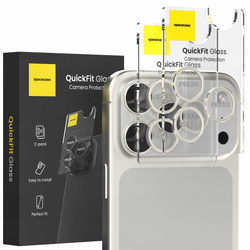 Szkło na aparat Spacecase QuickFit Camera do iPhone 17 Pro / 17 Pro Max srebrne - 2 sztuki