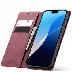 Etui z klapką Spacecase Wallet do iPhone 16 Pro Max czerwone